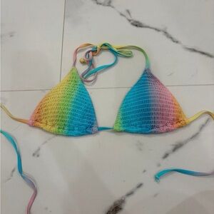 Blushing brunette swim top